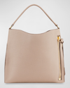 Tom Ford Alix Small Calfskin Hobo Bag In Silk Taupe