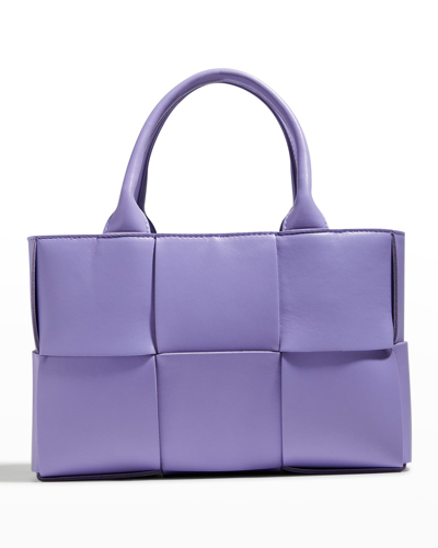 Bottega Veneta Arco Mini Intrecciato Napa Top-handle Bag In Wisteria/silver