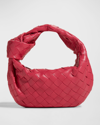 Bottega Veneta Jodie Mini Intrecciato Knot Hobo Bag In Redstone