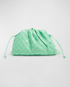 Bottega Veneta Green The Mini Pouch Leather Clutch Bag In Fountain