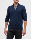 Nomad Men's Cashmere Full-zip Sweater In Blue
