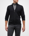 Nomad Men's Cashmere Full-zip Sweater In Black