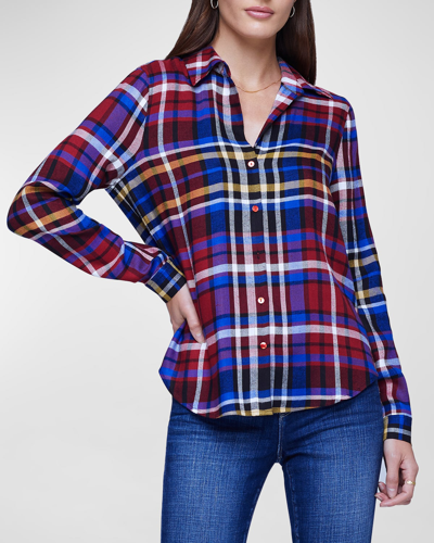 L Agence Tyler Holly Plaid Button-front Blouse In Multi Scarf Plaid