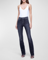 L'agence Ruth High Rise Straight Raw Hem Jeans In Carbon Black