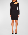 Susana Monaco Cutout Long Sleeve Body-con Dress In Black