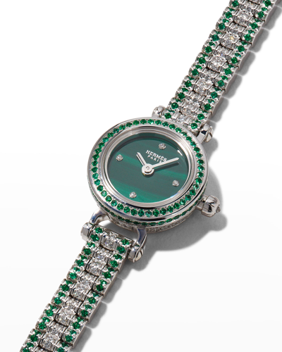 Herm S Faubourg Joaillere Watch In Green