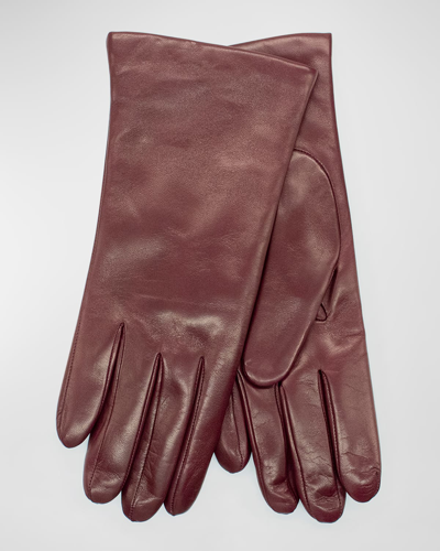 Portolano Cashmere-lined Napa Leather Gloves In Purple