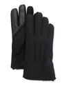 Ugg Men's Three-cord Contrast Sheepskin Gloves In Black