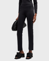 Rosetta Getty Stovepipe Scuba Double-knit Straight Pants In Black