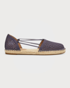 EILEEN FISHER LEE PERFORATED SUEDE FLAT ESPADRILLES