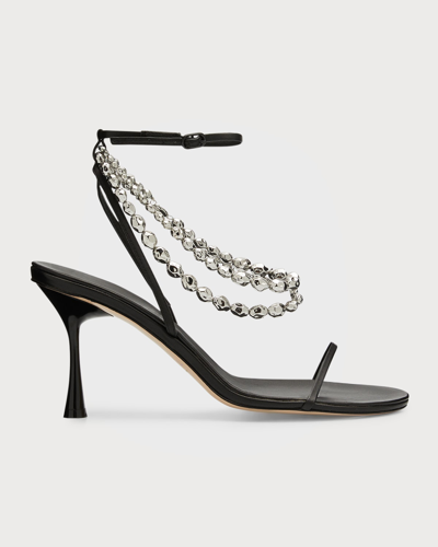 Studio Amelia 90mm Trinket Stiletto Sandals In Black