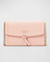 Kate Spade Knott Flap Leather Crossbody Bag In Mochi Pink