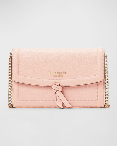 Kate Spade Knott Flap Leather Crossbody Bag In Mochi Pink