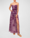 Everyday Ritual Morgan Strapless Smocked Maxi Dress In Grape