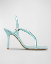 Bottega Veneta Light-blue Leather Stretch Heels In Lagoon