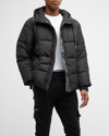 Nana Judy Men's Domain Puffer Jacket W/ Logo Tape In Black