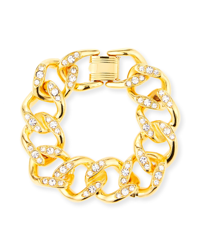 Kenneth Jay Lane Crystal Chain-link Bracelet In Gold