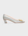 Roger Vivier Elegant Square Toe Pumps With Skyscraper Heel In Light Grey