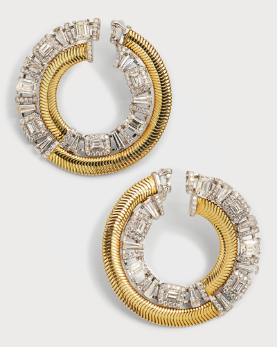 Nikos Koulis 18k Yellow Gold Diamond Hoop Earrings