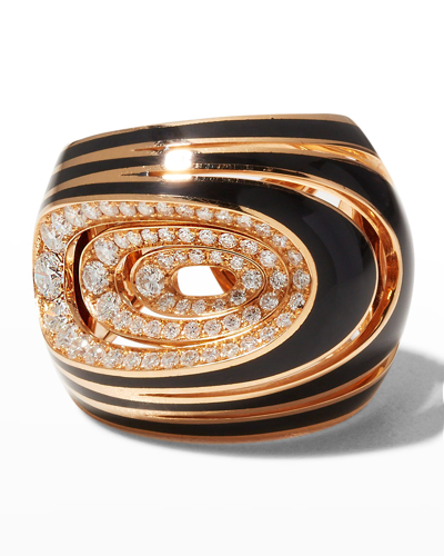 Gismondi Rose Gold Black Ceramic And Diamond Ring