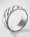 DAVID YURMAN MEN'S SCULPTED CABLE CONTOUR BAND RING IN SILVER, 9MM