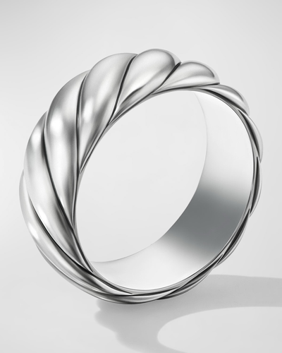 David Yurman Men's Sculpted Cable Contour Band Ring In Sterling Silver