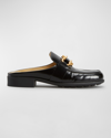 Bottega Veneta Rounded Toe Black Mules With Decorative Element In Nero