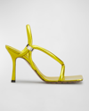 Bottega Veneta Stretch Metallic Leather Sandals In Oroossidat