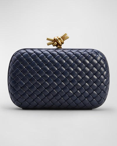 Bottega Veneta Knot Padded Woven Lambskin Clutch Bag In 8847 Space-m Bras