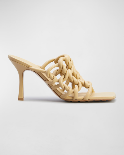 Bottega Veneta Lambskin Caged Mule Sandals In Maple