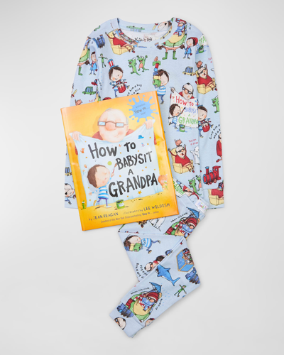 Books To Bed Kids' Boy's How To Babysit A Grandpa Pajama Gift Set In Blue