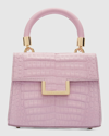 Maria Oliver Michelle Crocodile Top-handle Bag In Lilac La