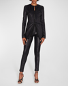 GIORGIO ARMANI SPARKLE COLLARLESS SLIM JACKET