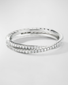 DAVID YURMAN DY CROSSOVER MICRO PAVE BAND RING WITH DIAMONDS IN PLATINUM, 3.14MM