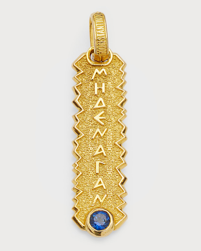 Konstantino Men's 18k Yellow Gold Sapphire Pendant
