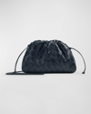Bottega Veneta Mini Leather Pouch Clutch Bag In Space/gold