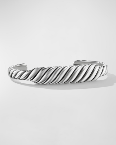 David Yurman Men's Sculpted Cable Contour Bracelet In Silver, 12.9mm In Sterling Silver