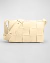 Bottega Veneta Cassette Intrecciato Lambskin Shoulder Bag In 9776 Porridge-gol