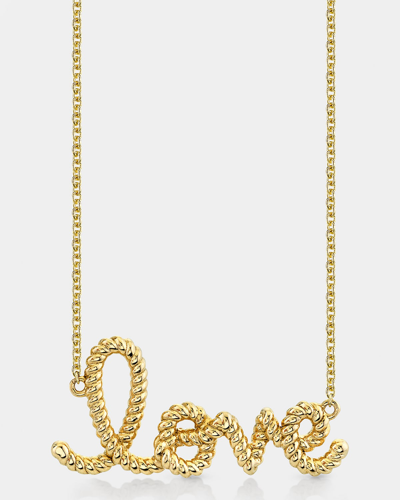 Sydney Evan Women's Medium Love Script 14k Yellow Gold Rope Necklace