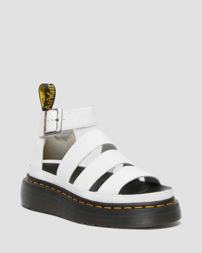 Dr. Martens Damen Clarissa Ii Quad Milled Nappa Leder Plateau Sandalen In White
