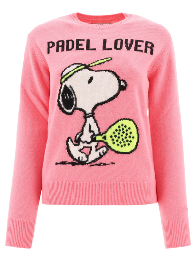 Mc2 Saint Barth Padel Lover Intarsia-knit Sweater In Pink