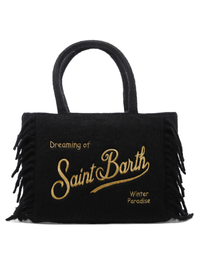 Mc2 Saint Barth "vanity Blanket" Handbag In Black