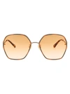 Chloé Chloe Orange Butterfly Ladies Sunglasses Ch0146s 002 58 In 006 Gold Gold Orange