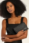 Lulus Sparkling Purse-onality Black And Silver Rhinestone Clutch In Black And Silver