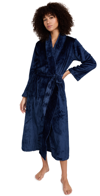 Eberjey Chalet Recycled Plush Robe In Navy