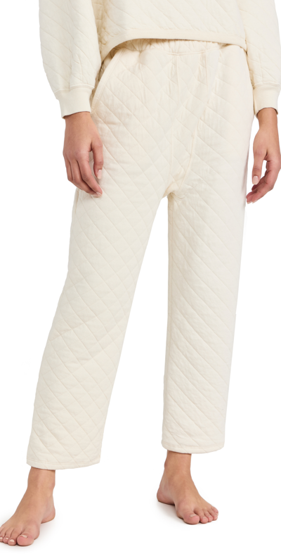 The Great The Quilted Pajama Pants In Washed White