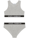 Dolce & Gabbana Jersey Underwear Set With Branded Elastic In Grey