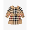 BURBERRY BURBERRY ARCHIVE BEIGE IP CHK ADRIANA CHECK-PRINT STRETCH-COTTON DRESS 6 MONTHS - 2 YEARS,61381385