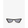 Off-white Artemisia Cat-eye Acetate Sunglasses In White Dark Grey