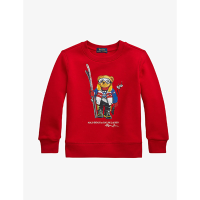 Ralph Lauren Kids' Polo Bear Ski Sweatshirt In Rosso